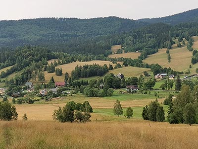 widok na fragment Starego Gierałtowa - widok z pobliskiej góry